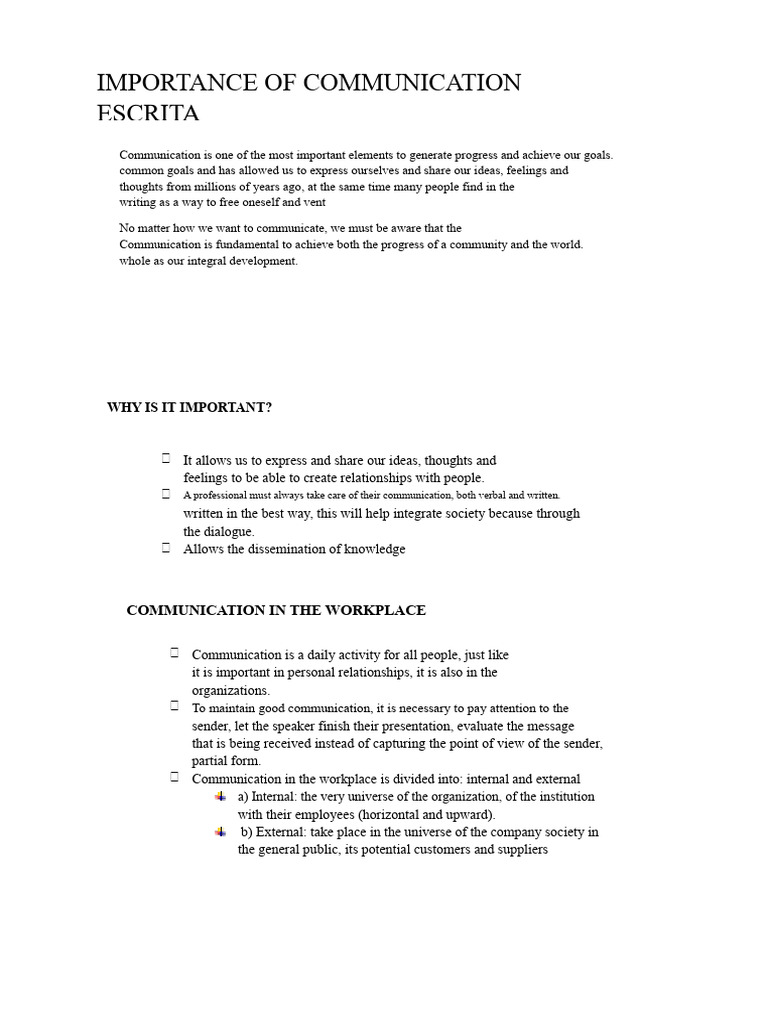 The Importance of Written Communication | PDF