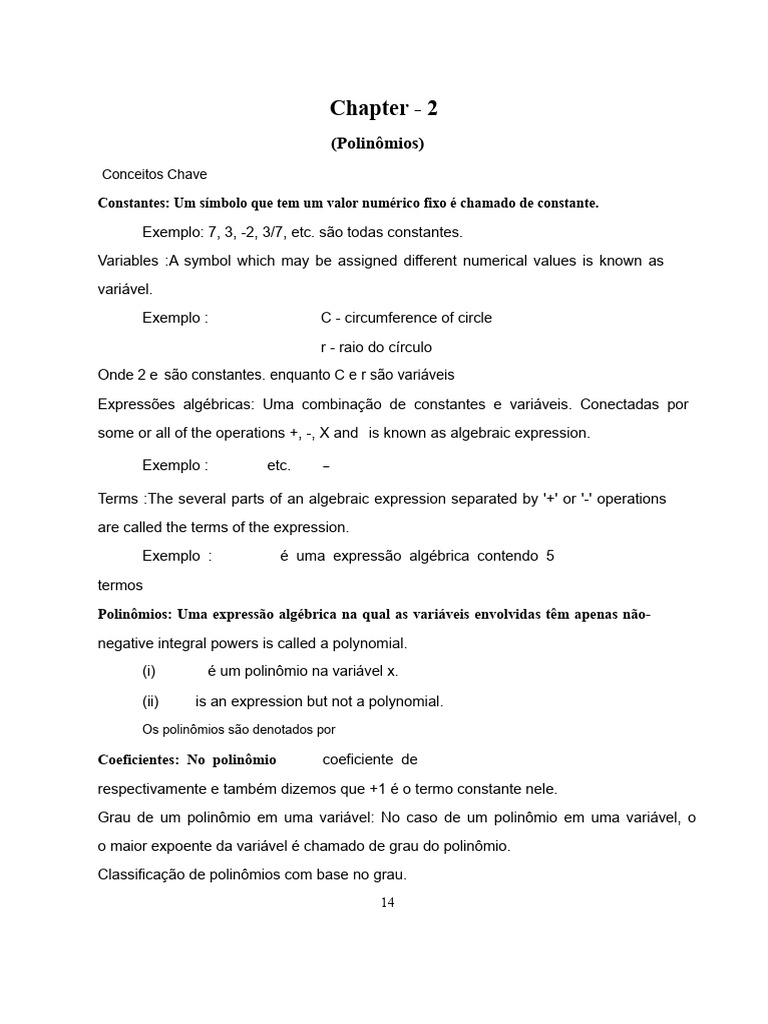 Conceitos Fundamentais de Polinômios | PDF | Equações | Matemática ...