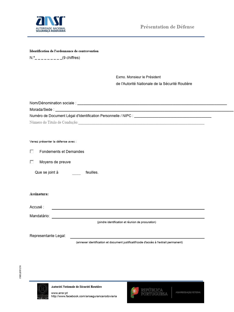 Défense contre une contravention routière | PDF
