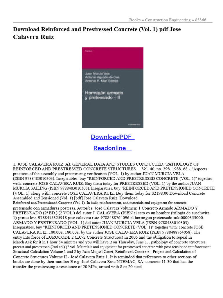 Reinforced & Prestressed Concrete Vol. 1 | PDF