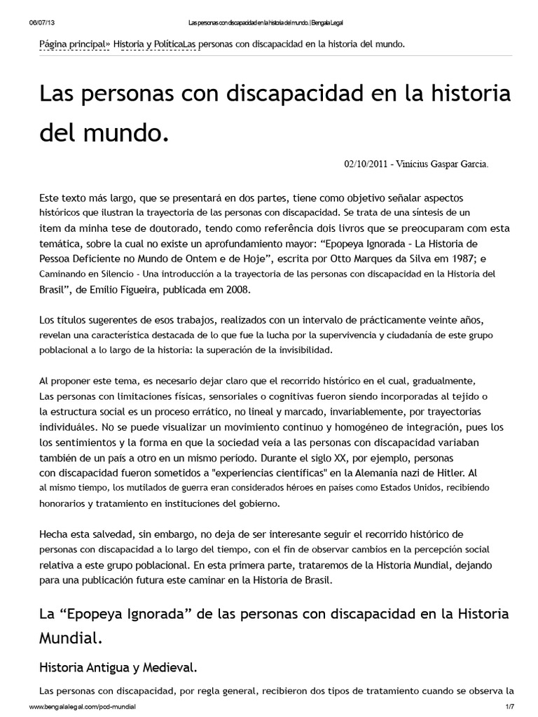 Historia de las personas con discapacidad | PDF | Invalidez | Edades medias