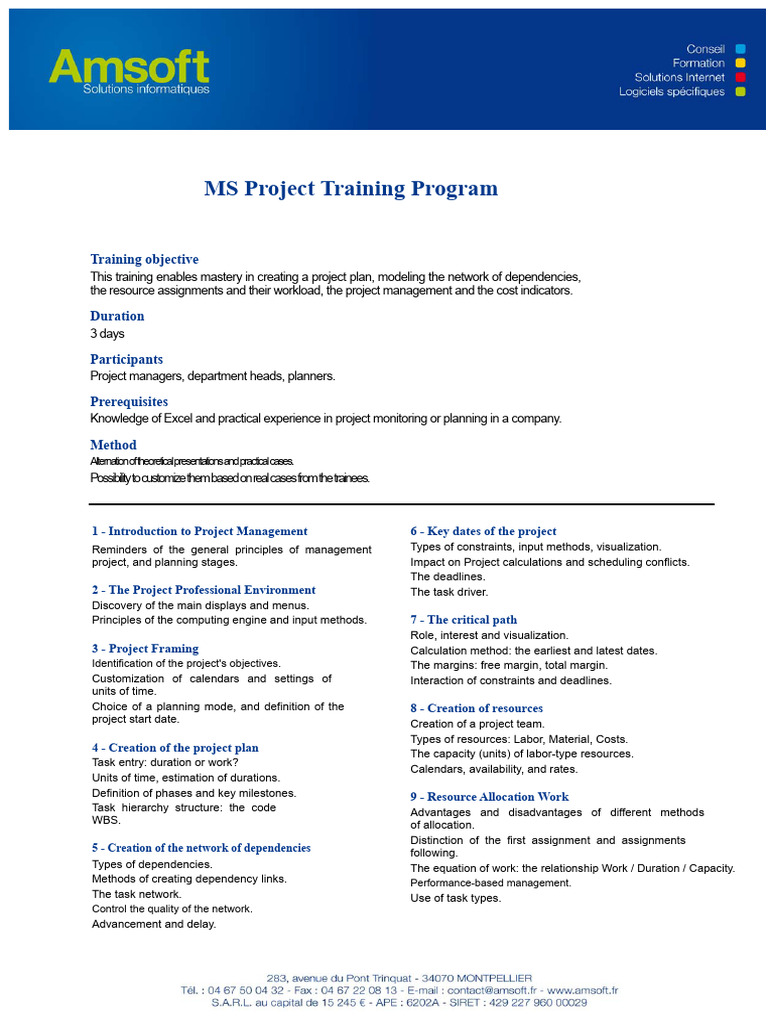 MS Project Training | PDF | Project Management | Computing