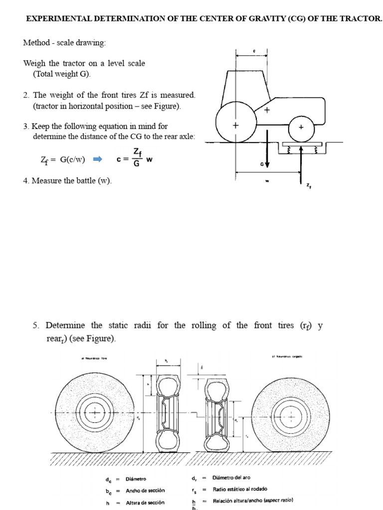 Center of Gravity Measurement for Tractors | PDF