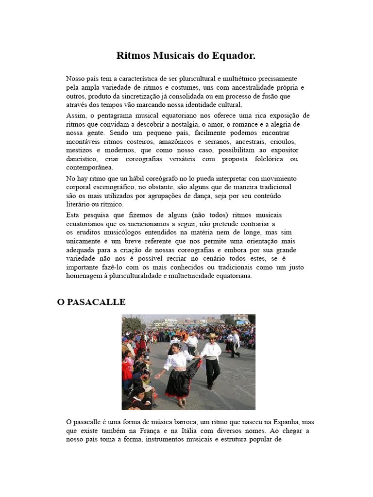 Ritmos Musicais Do Equador Pdf Flauta Equador