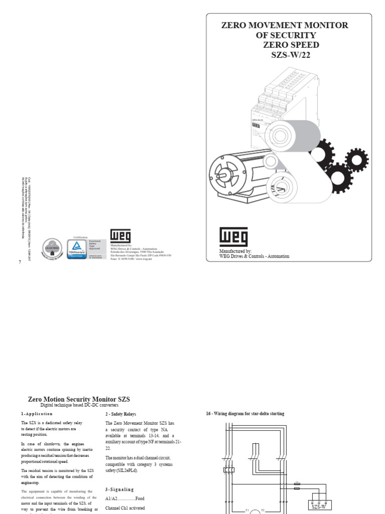 Zero Movement Security Monitor SZS-W22 | PDF | Relay | Power Supply