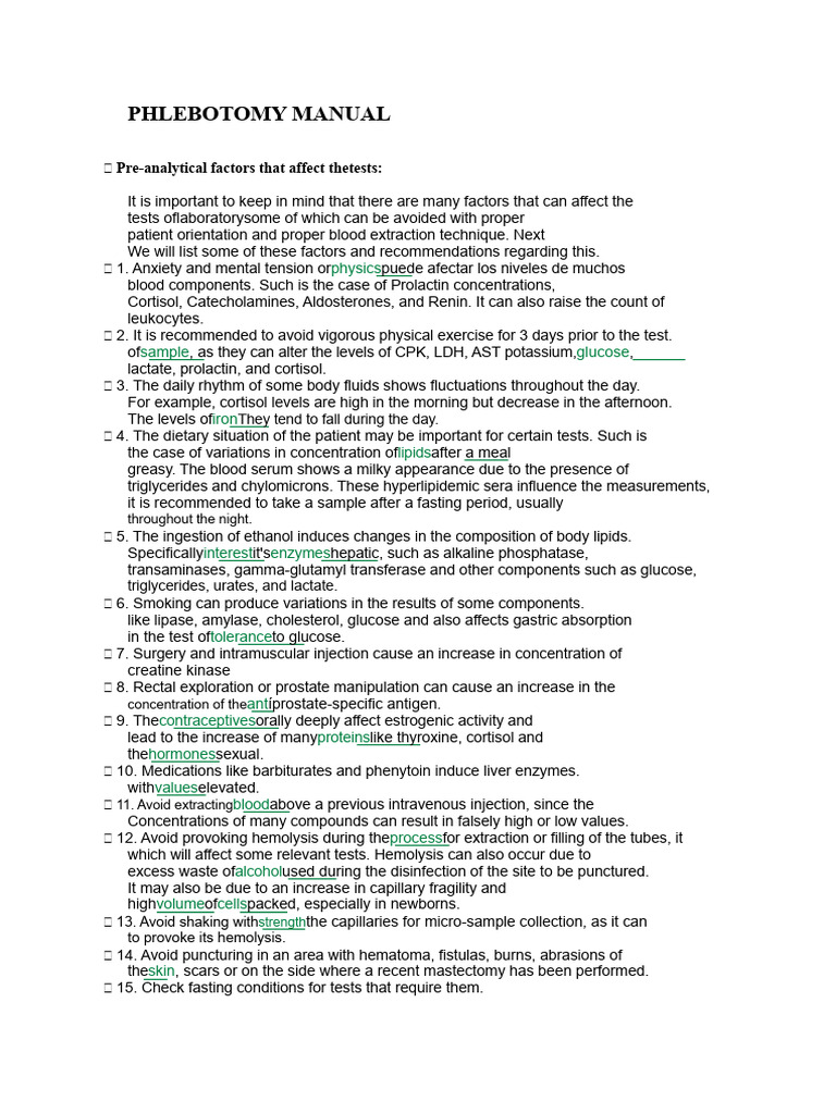 Phlebotomy Manual | PDF | Blood Plasma | Vein