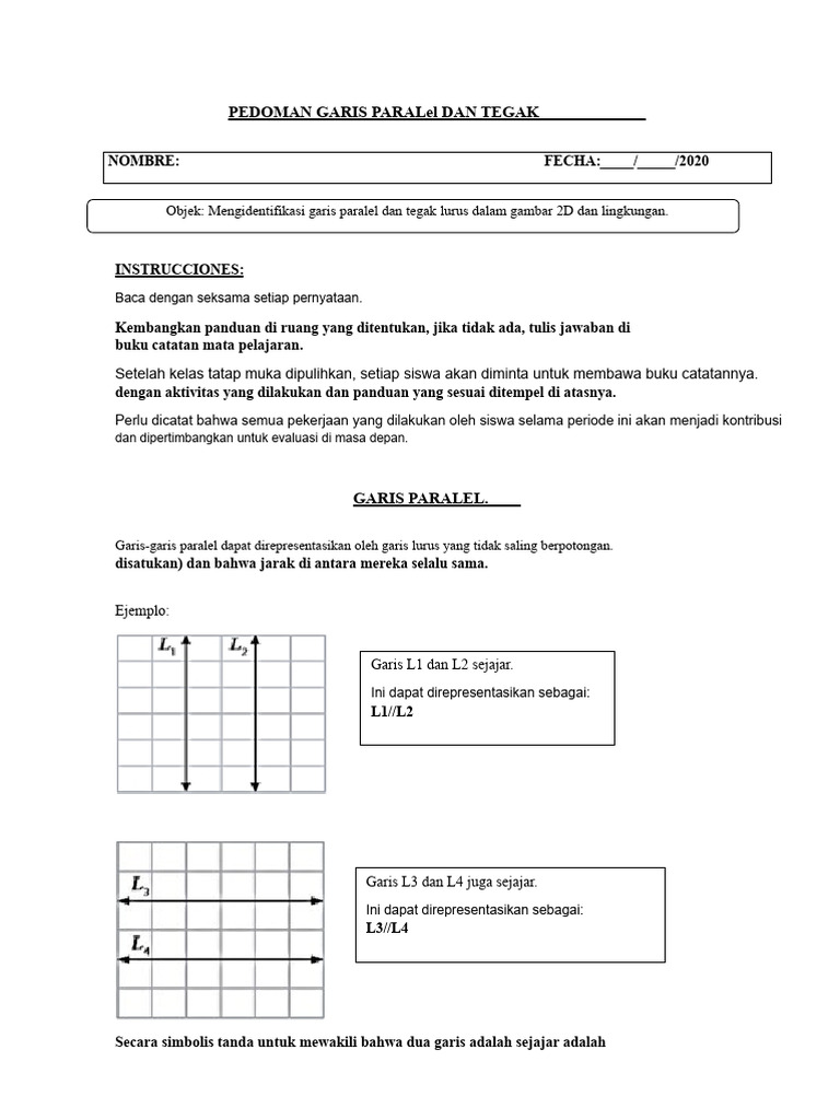 5 Dasar Geometri PETUNJUK GARIS PARALLEL DAN PERPENDIKULAR | PDF