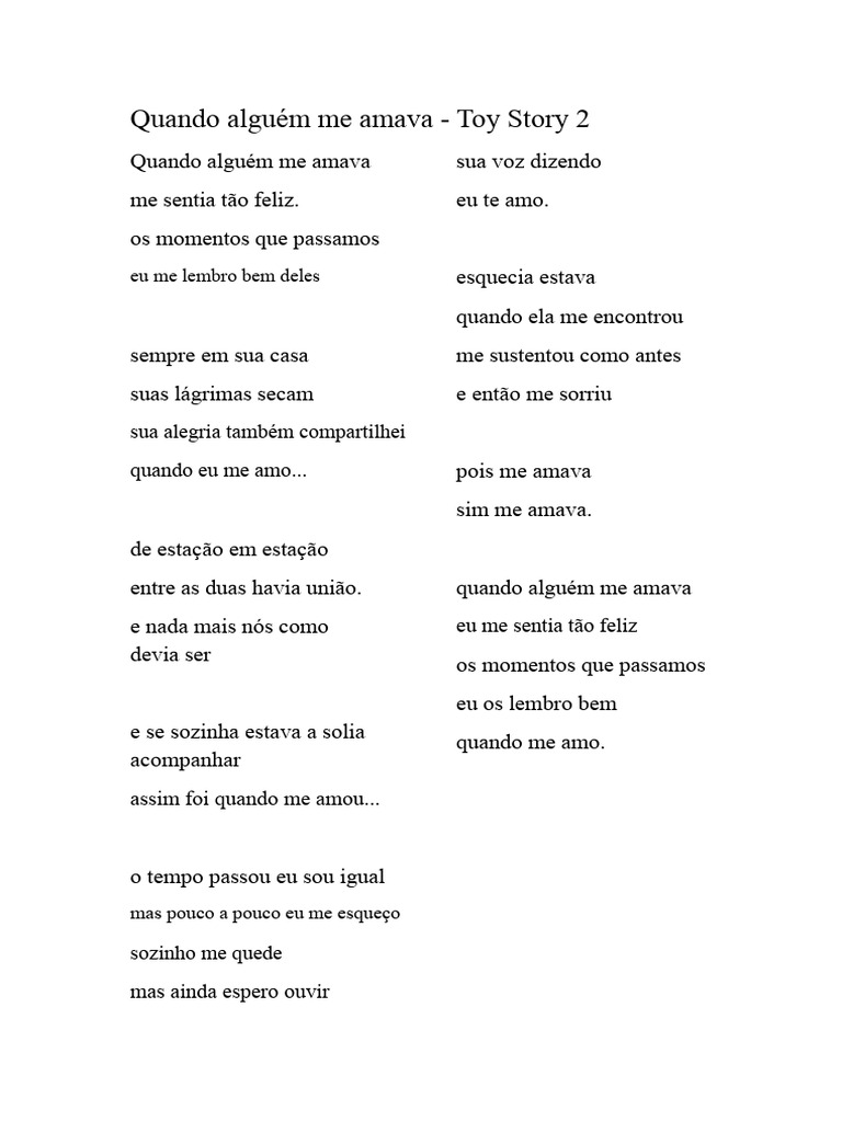 Quando alguém me amava.docx | PDF