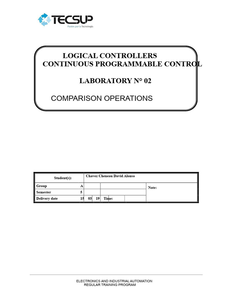 PLC Comparison Operations Guide | PDF | Programmable Logic Controller ...