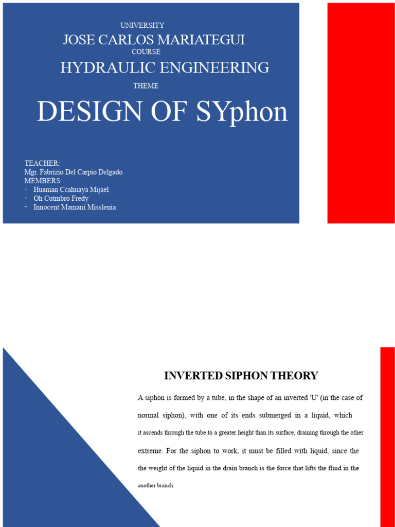 Inverted Siphon Design in Hydraulic Engineering | PDF | Reynolds Number ...
