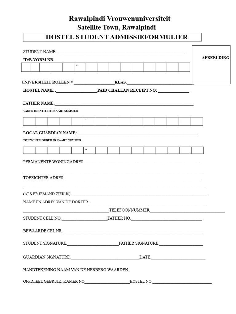 HOSTEL Registratie Formulier Ver 2.3 | PDF