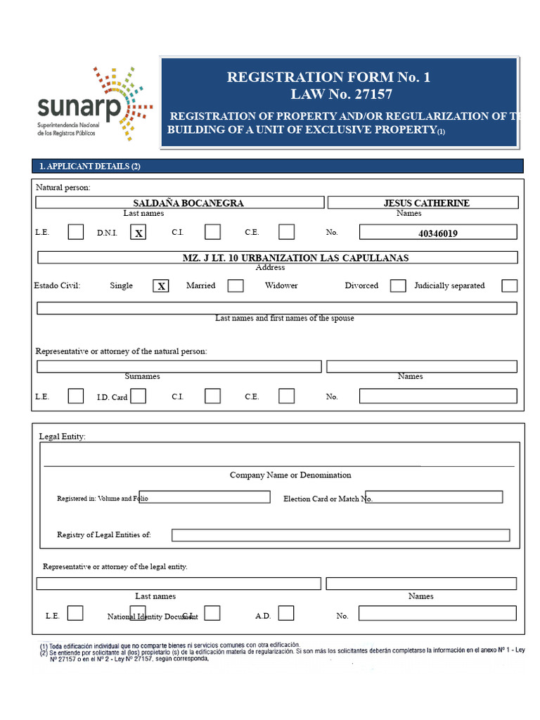 Property Registration Form No. 1 | PDF | Authentication | Government ...