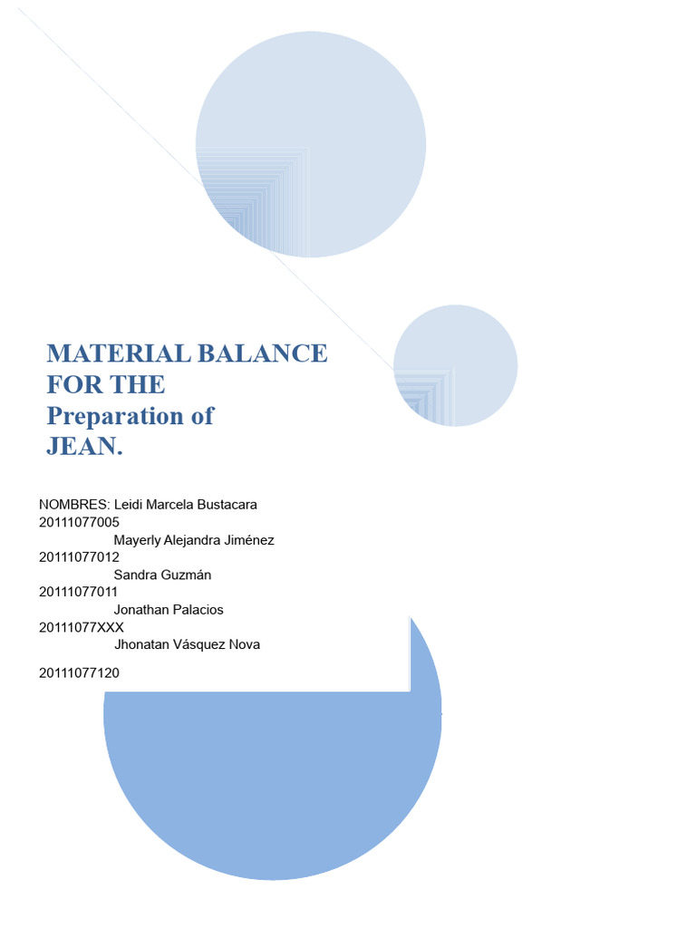 Material Balance For The Production of Jeans | PDF | Sewing | Yarn