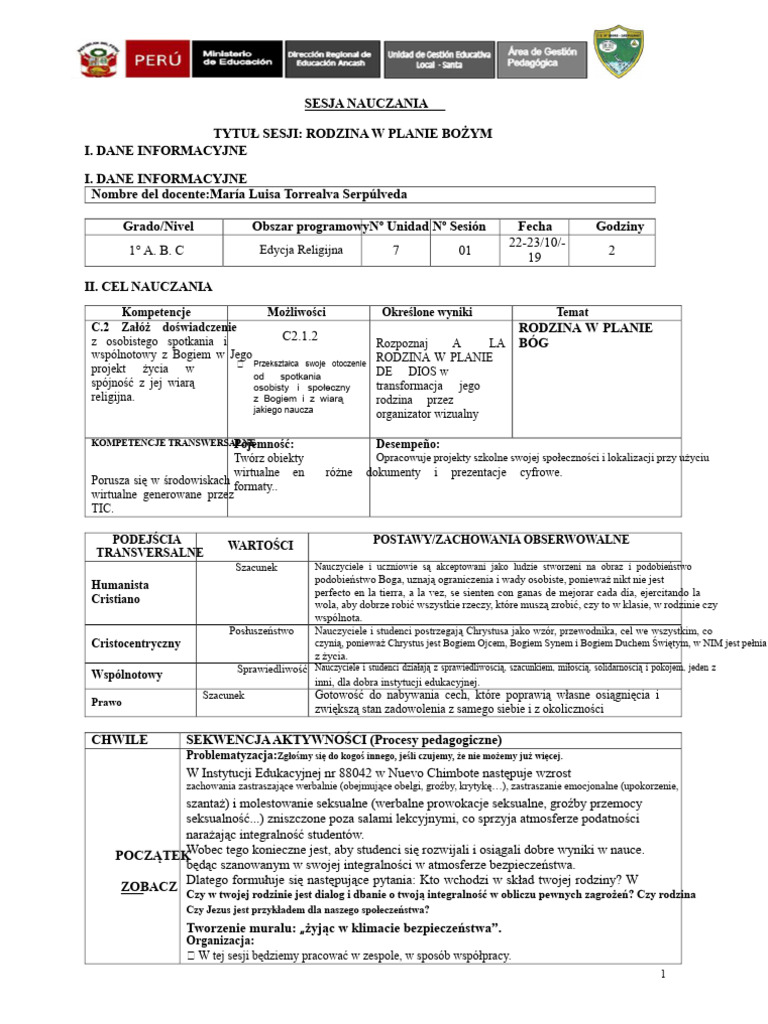 Rok. Sesja RODZINA W PLANIE BOŻYM | PDF