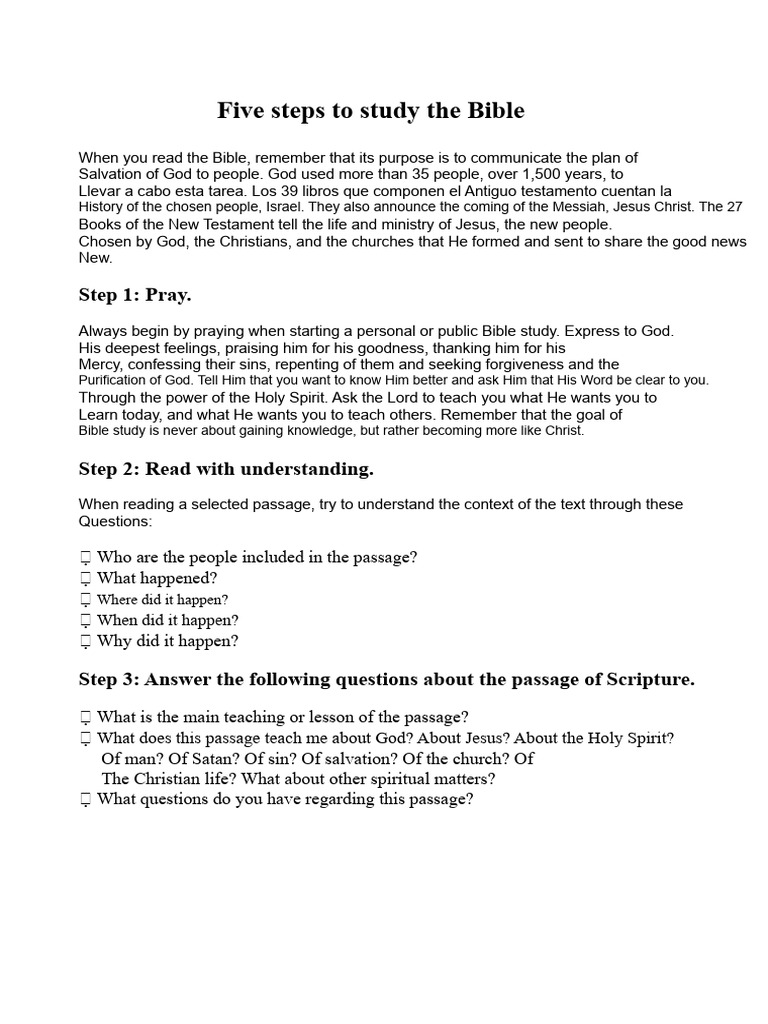 Five Steps for Effective Bible Study | PDF | God In Christianity | Jesus