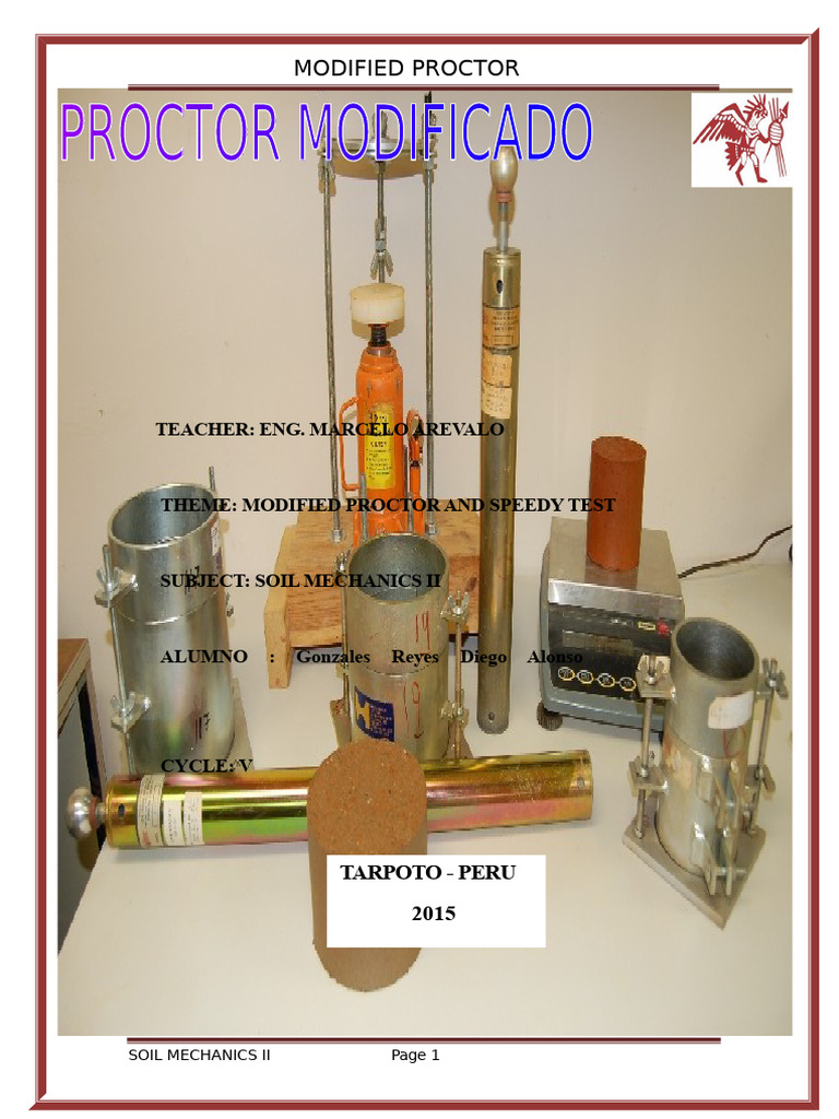 MODIFIED PROCTOR AND SPEEDY TEST, Field Density and CBR Work Completed ...