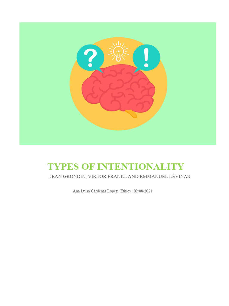 Activity 3.5 Types of Intentionality. Report | PDF | Imagination | Reality
