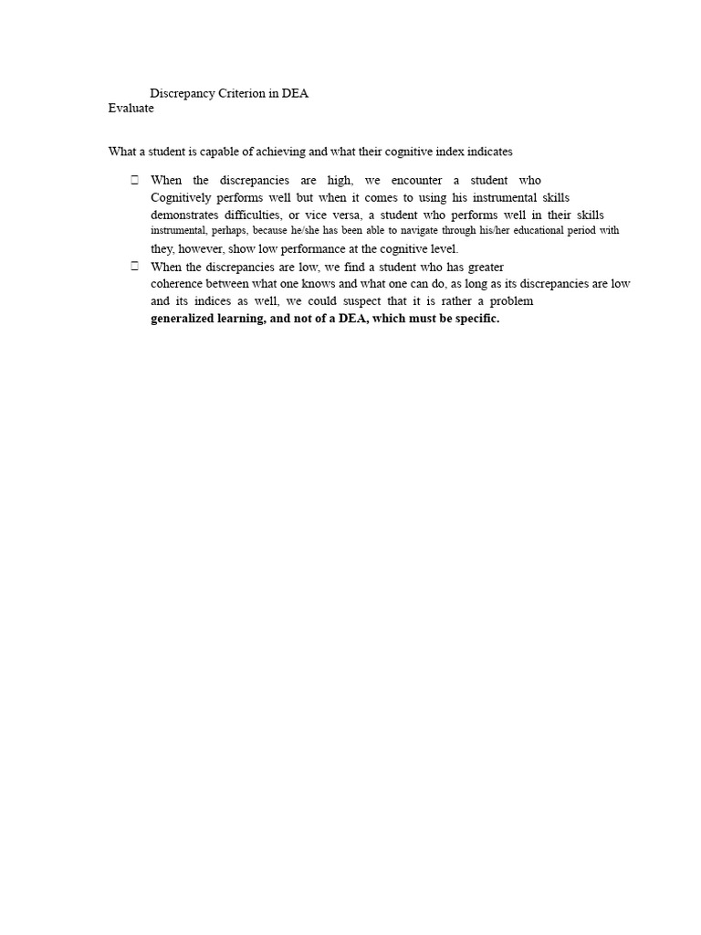 Discrepancy Criteria in DEA | PDF