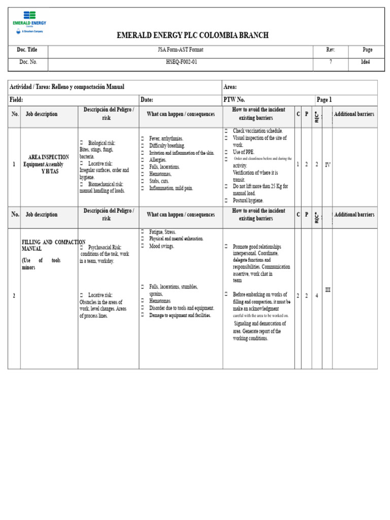 Manual Filling and Compaction Safety Guide | PDF | Personal Protective ...