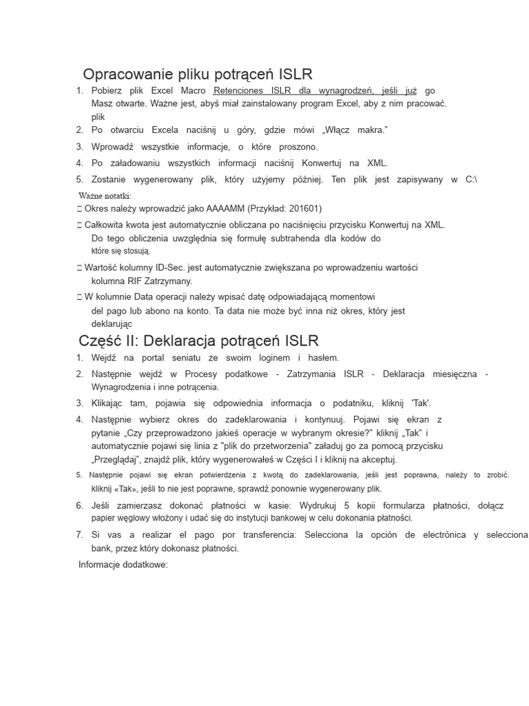 Opracowanie Pliku Potrąceń ISLR | PDF