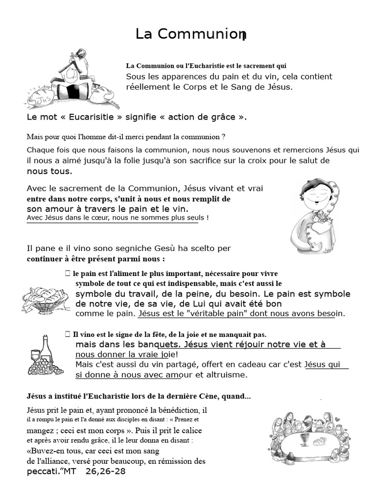 Comprendre la Communion et ses bienfaits | PDF | Eucharistie | Rituels ...