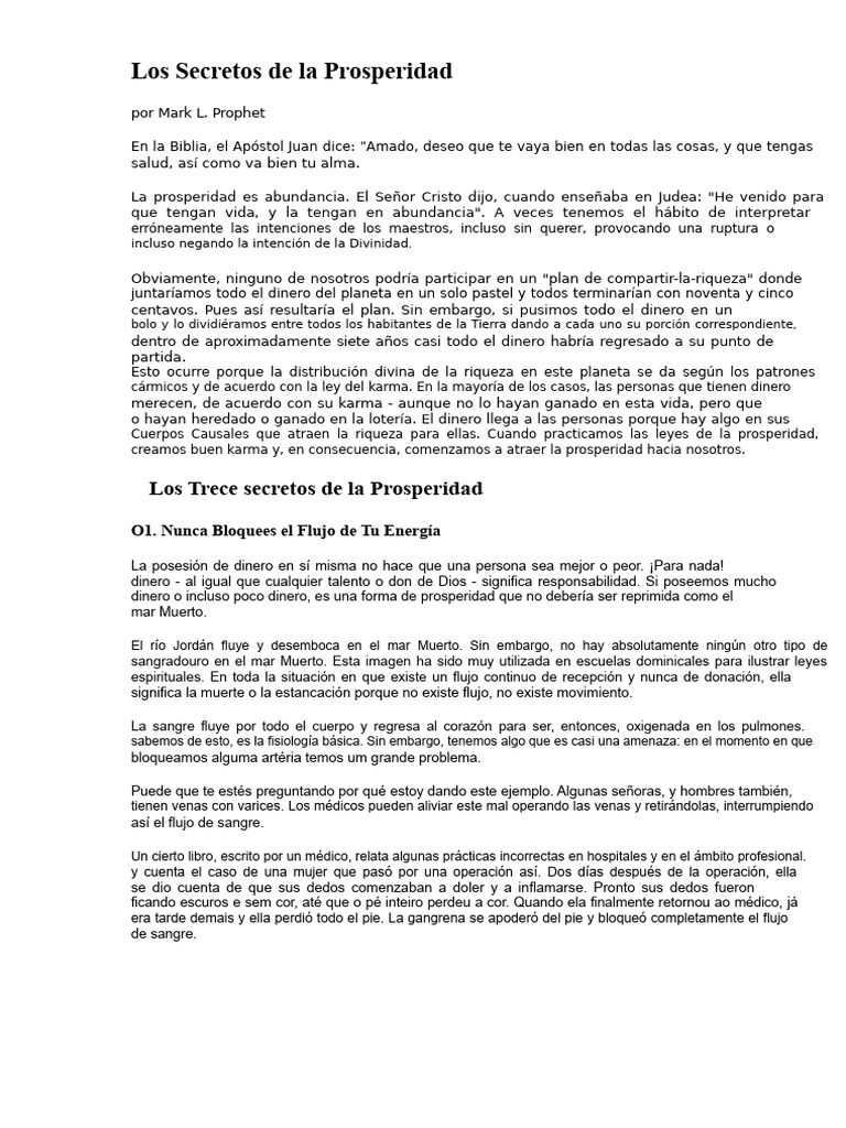Los Secretos de La Prosperidad | PDF | Karma | Dios