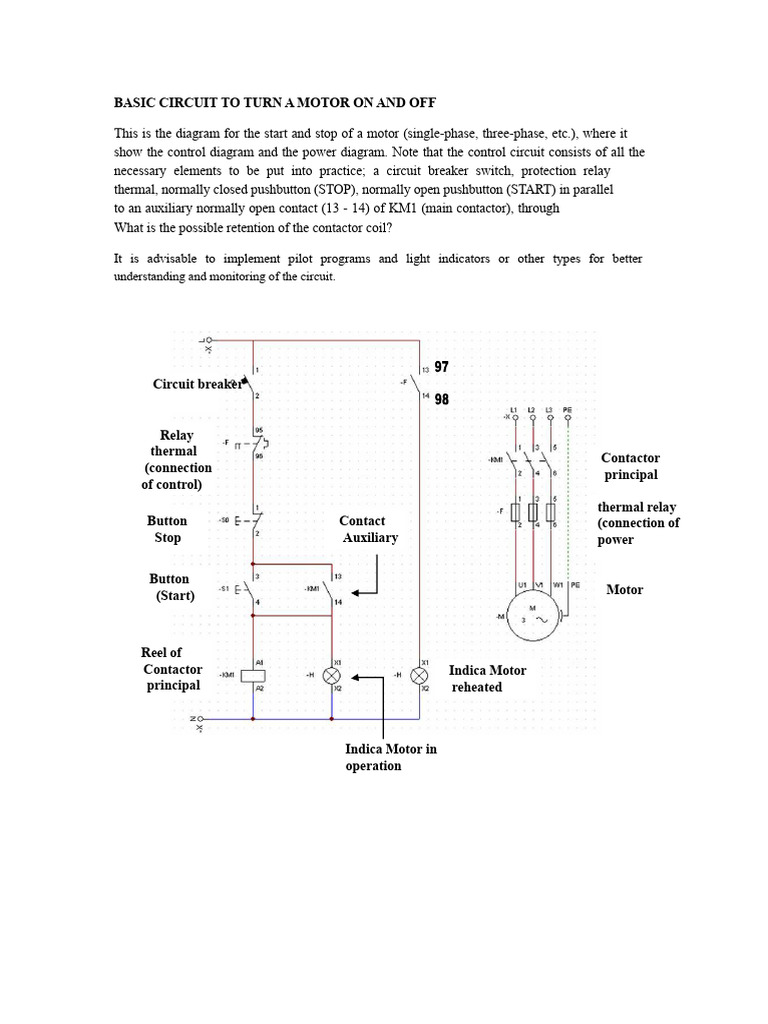 Basic Circuit To Turn On and Off A Motor | PDF | Relay | Switch