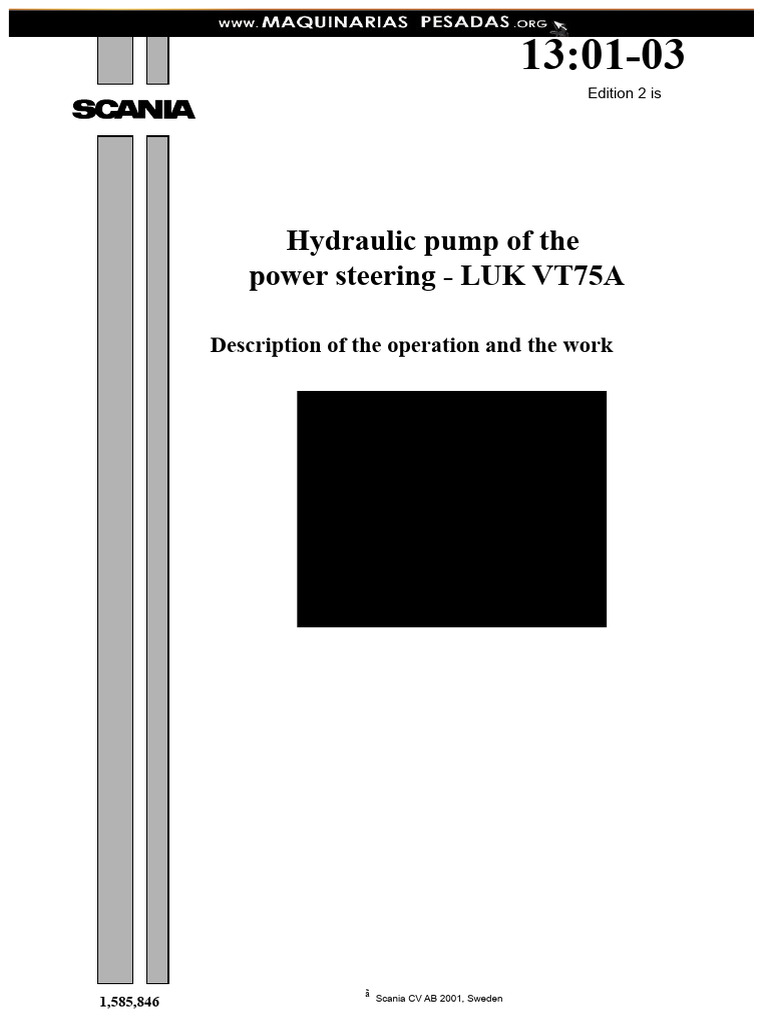 Scania VT75A Hydraulic Pump Guide | PDF | Pump | Valve