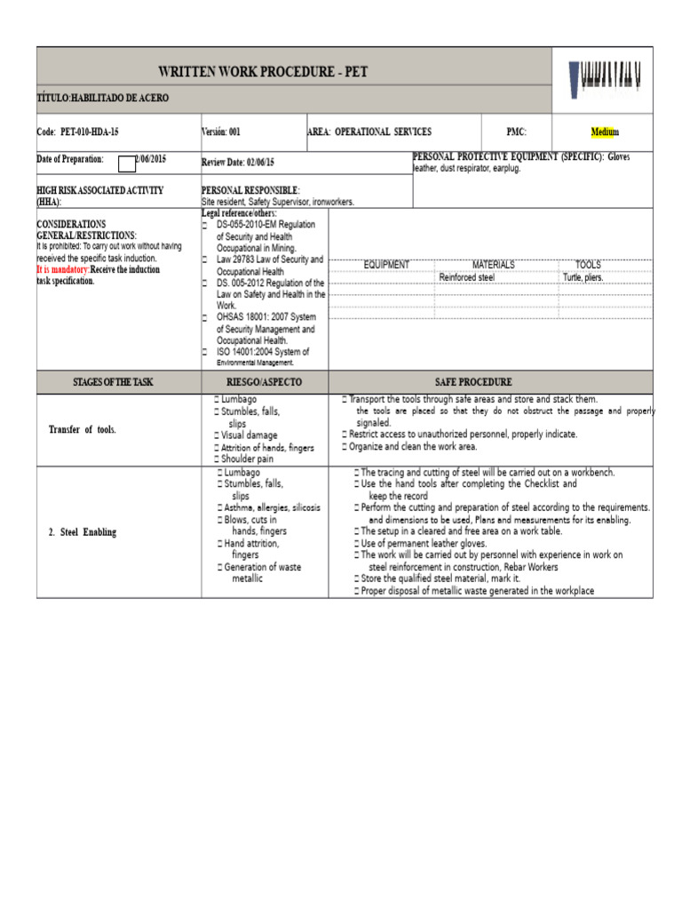 Pet. 010 Steel Enabled | PDF | Occupational Safety And Health | Safety