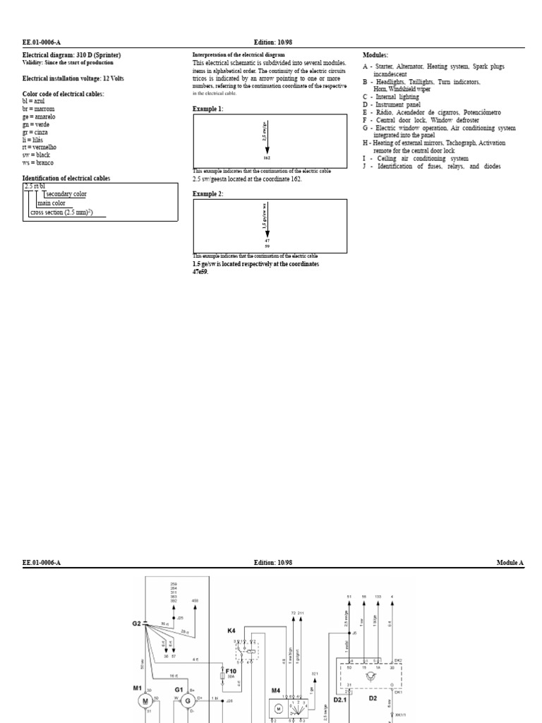 Electrical Diagram for Sprinter 310 D | PDF | Air Conditioning ...