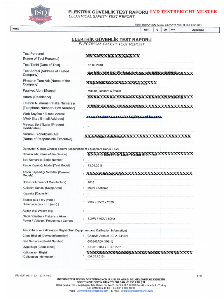 LVD Testbericht Muster | PDF