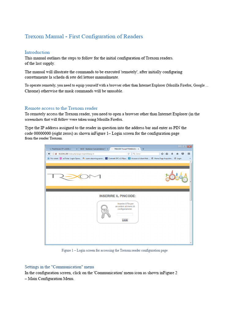 Trexom Reader Configuration Guide | PDF | Internet | Ip Address