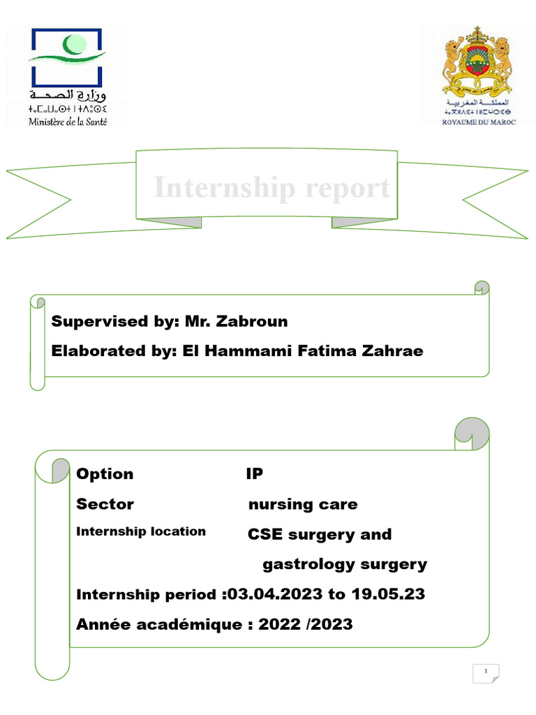 Nursing Internship Report at CHU FES | PDF | Diseases And Disorders ...