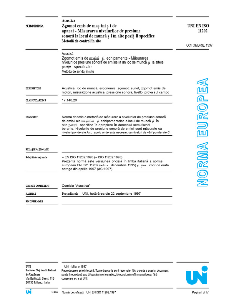 Uni en Iso 11202 | PDF