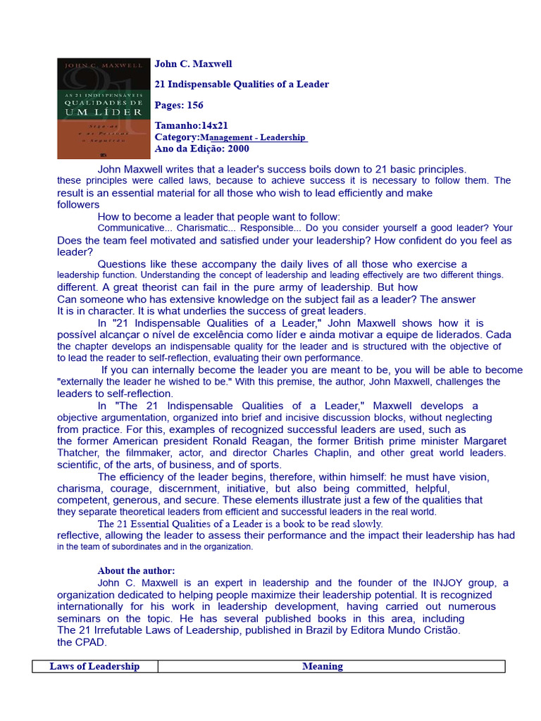 21 Essential Leadership Qualities | PDF | Leadership | Motivation