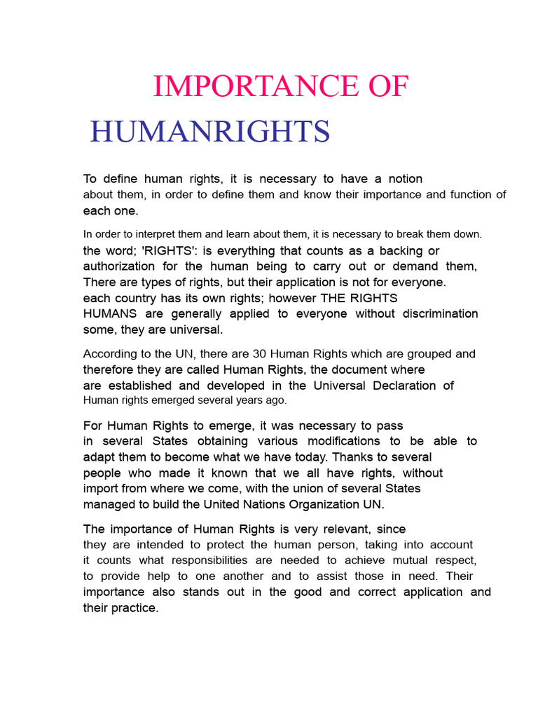 Understanding the Importance of Human Rights | PDF