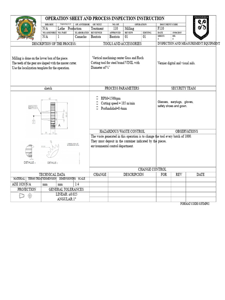 Lathe and Milling Process Instructions | PDF | Machining | Crafts