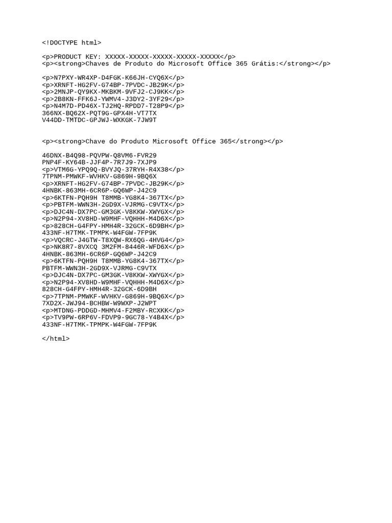 Free Microsoft Office 365 Product Keys | PDF
