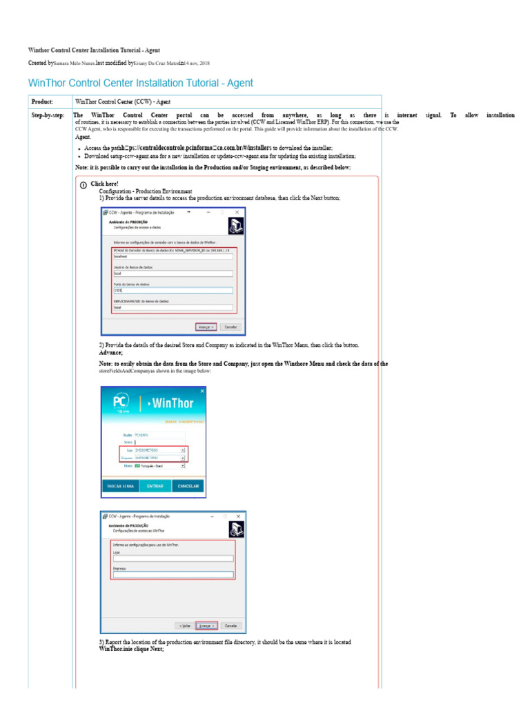 CCW - Winthor Control Center Installation Tutorial - Agent - PC ...