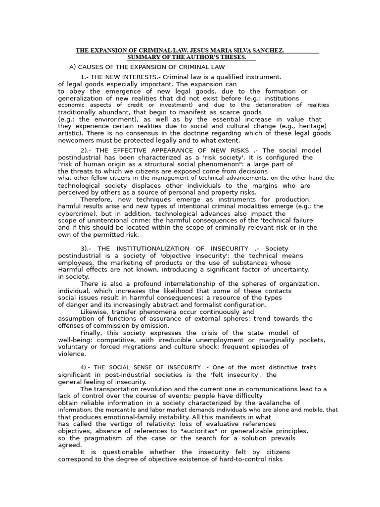 Expansion of Criminal Law Analysis | PDF | Crimes | Crime & Violence