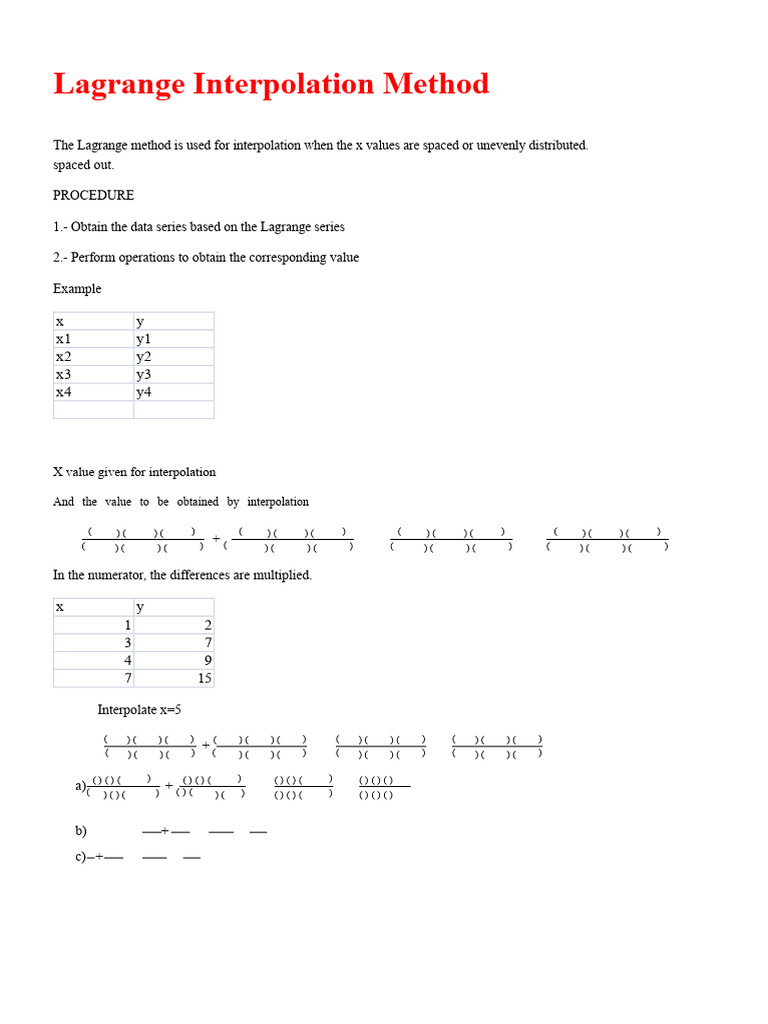 Lagrange Interpolation Method Guide | PDF