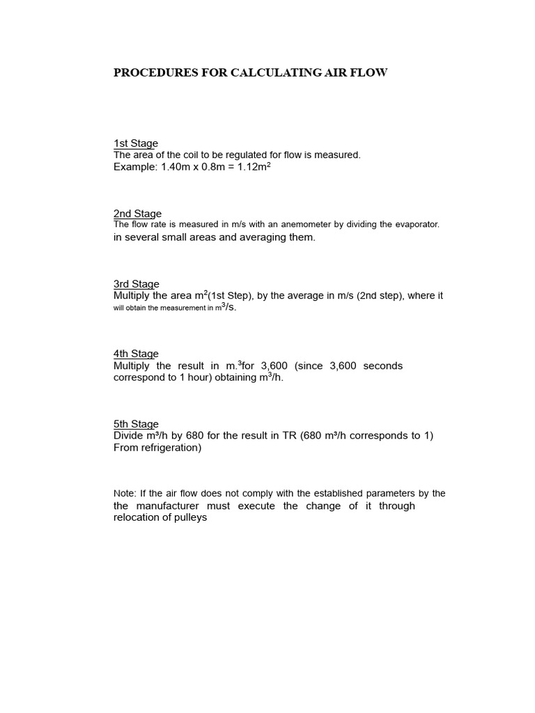 Air Flow Calculation Procedures | PDF