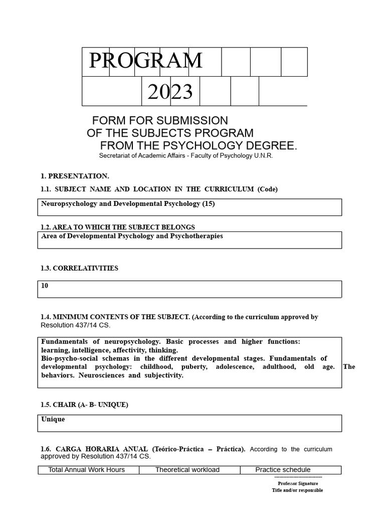 Program 2023 - Neuropsychology and Developmental Psychology | PDF ...