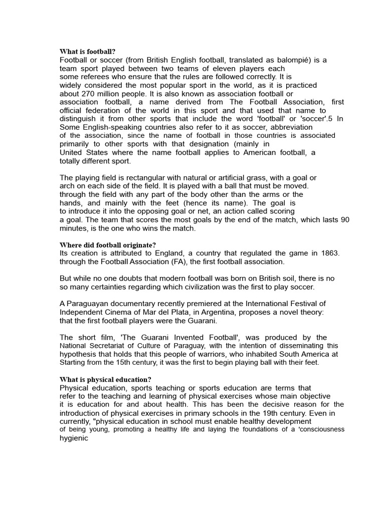 Understanding Football: Rules and History | PDF | Association Football ...
