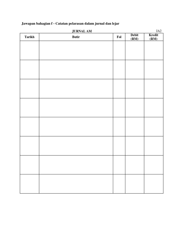 Contoh Soalan Akaun Jurnal - Persoalan n