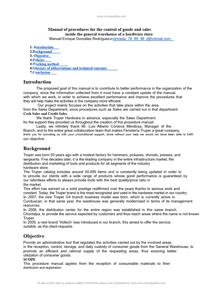 Warehouse Control Procedures Manual | PDF | Warehouse | Business
