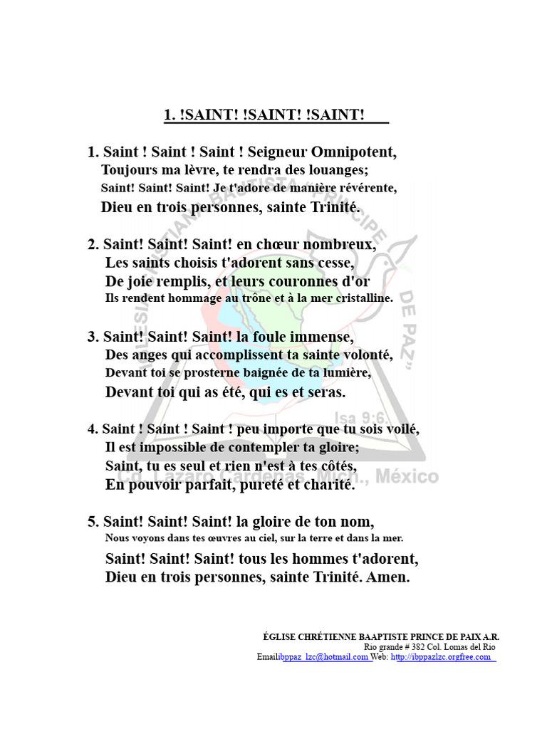 Louanges et Cantiques de l'Église Baptiste | PDF | Jésus | Dieu