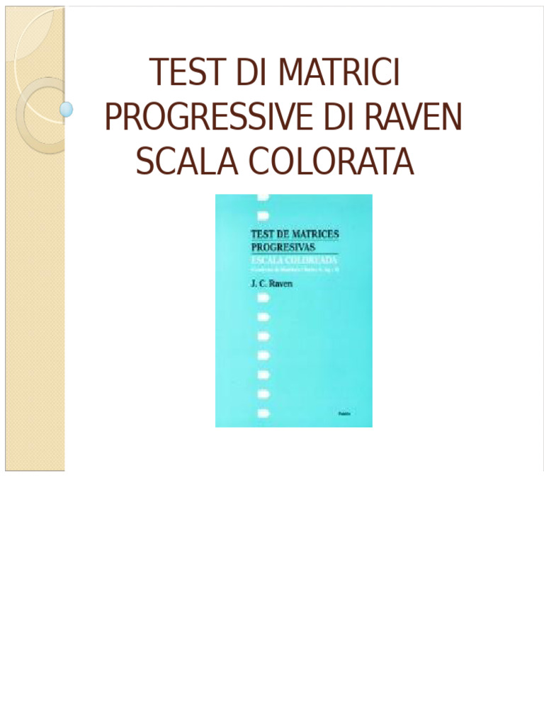 Test Raven Scala Colorata | PDF