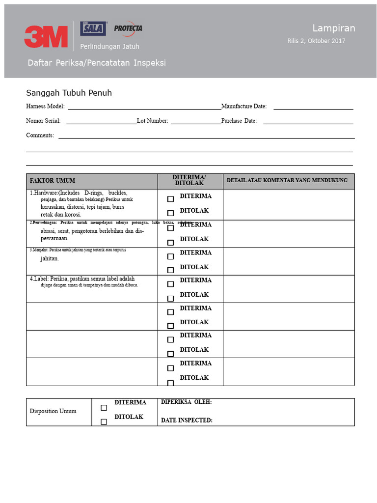 Log Pemeriksaan Projat 3M Fall | PDF