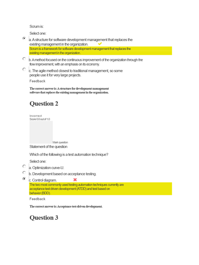 Initial Exam Agile Management | PDF | Software Development Process ...